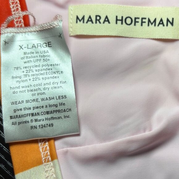 Mara Hoffman Womens Astrid Rainbow Multi Patchwork Triangle Bikini Top Size XL - Picture 8 of 8